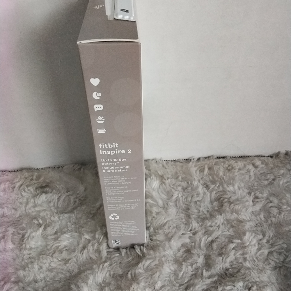 NEW. NRFB. Fitbit Inspire 2 Heart Rate Fitness Tracker FB418BKWT Lunar White. - Picture 4 of 8